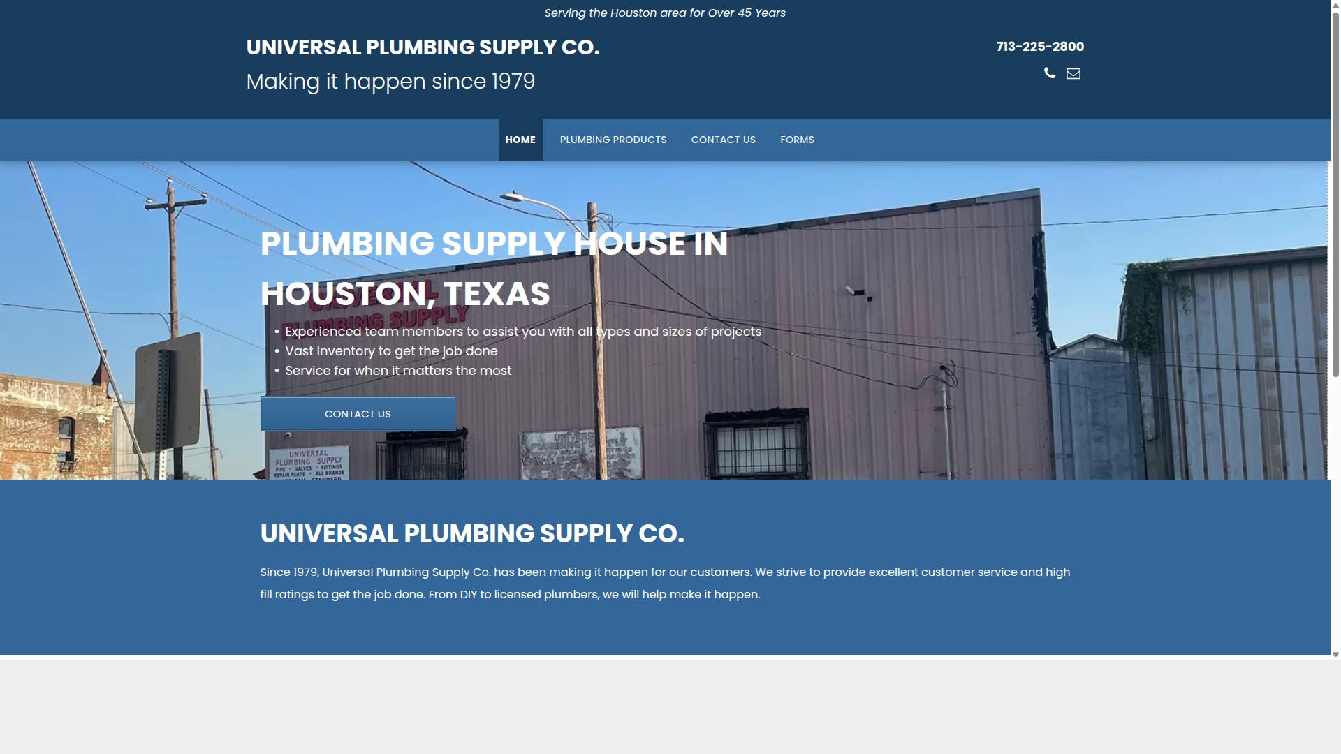 Universal Plumbing Supplies website